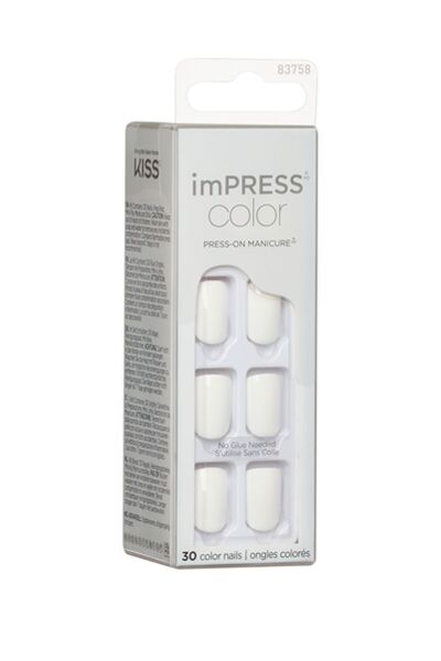 Kiss Color Kendinden Yapışkanlı Takma Tırnak Kısa Beyaz