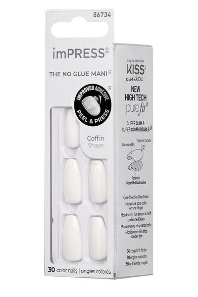 KİSS Color Kendinden Yapışkanlı Takma Tırnak Uzun Beyaz