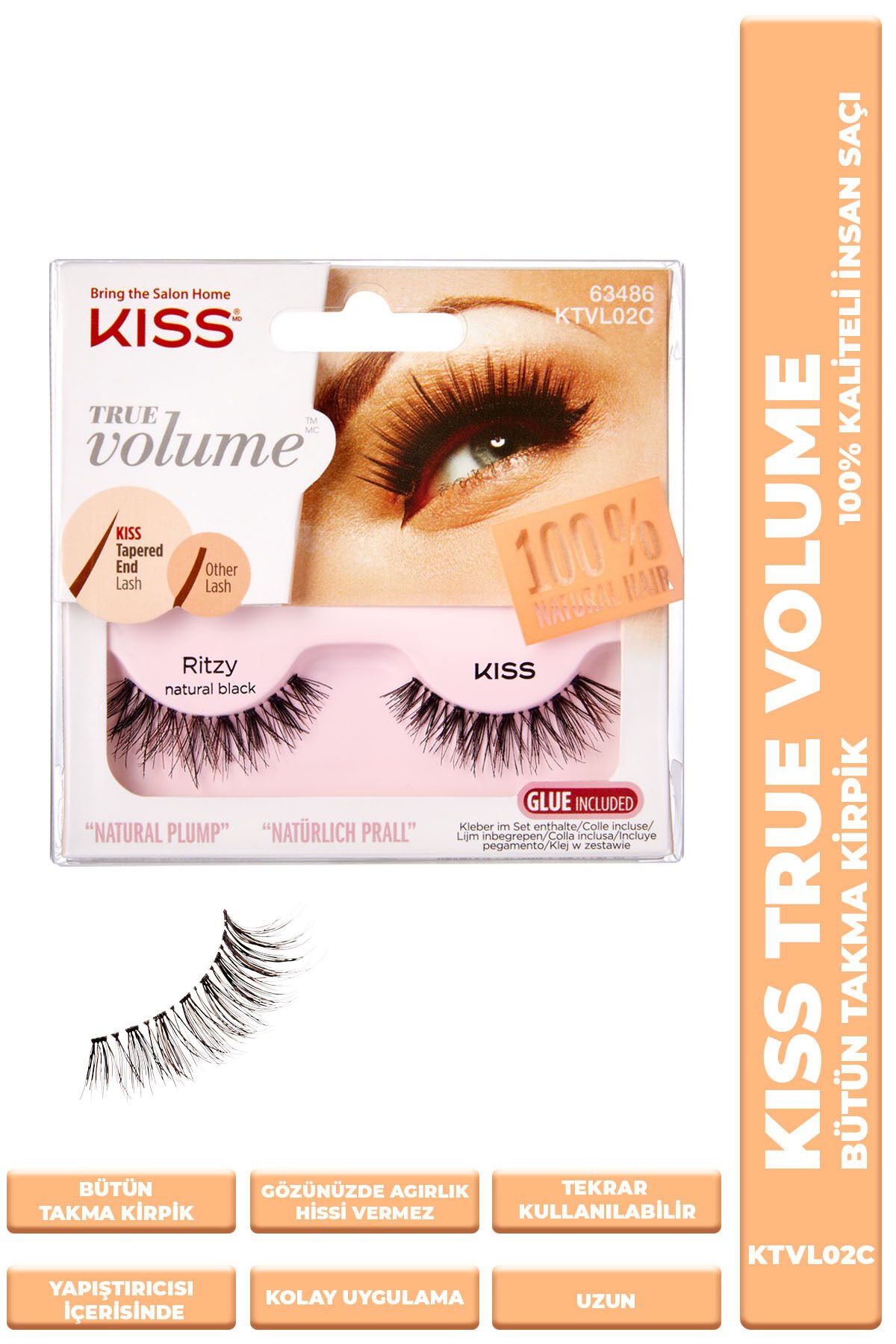 Kiss Bütün Takma Kirpik %100 Insan Saçı