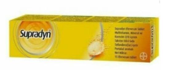 Supradyn 15 Efervesan Tablet  Koenzim Q10, Multivitamin Ve Mineral Içeren Takviye Edici Gıda
