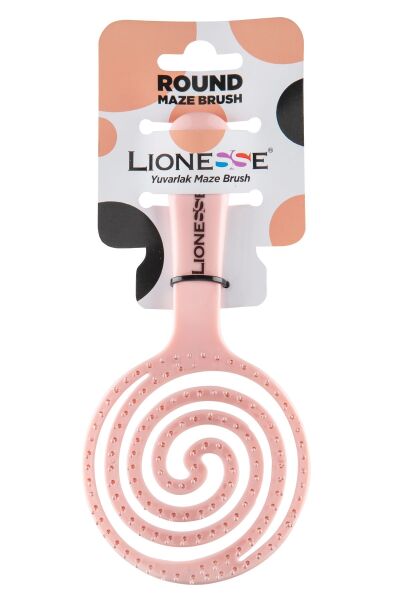Lionesse Oval Üç Boyutlu Pembe Saç Fırçası