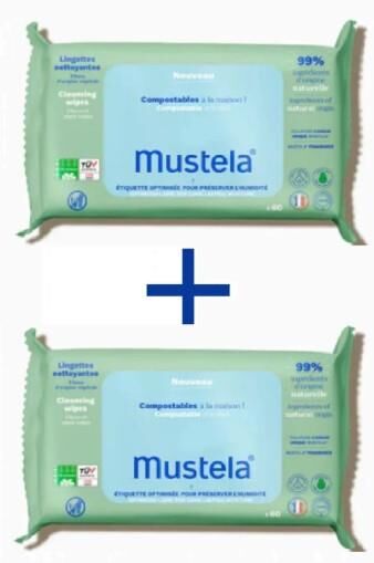 Mustela Kompost Edilebilir Islak Mendil 2'li Paket ( 120 adet )