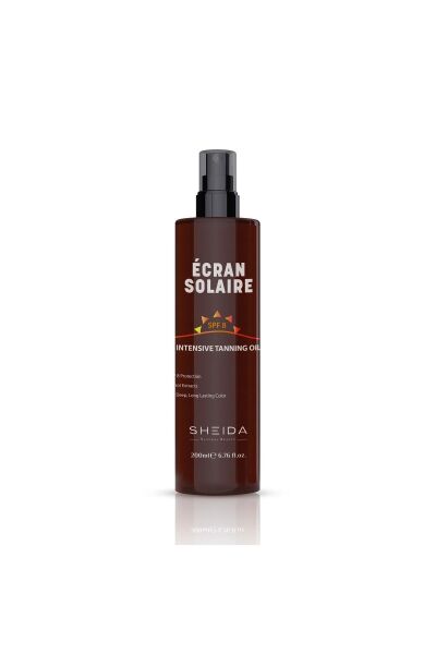 Sheida Doğal Güzellik Yoğun Bronzlaştırıcı Güneş Yağı SPF 8 Havuç Özlü Uzun Süre Kalıcı Renk 200ml