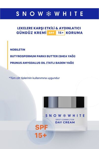 Sheida Snow White Cilt Beyazlatıcı , Aydınlatıcı Leke Karşıtı Spf15 Gündüz Bakım Kremi 50 ml