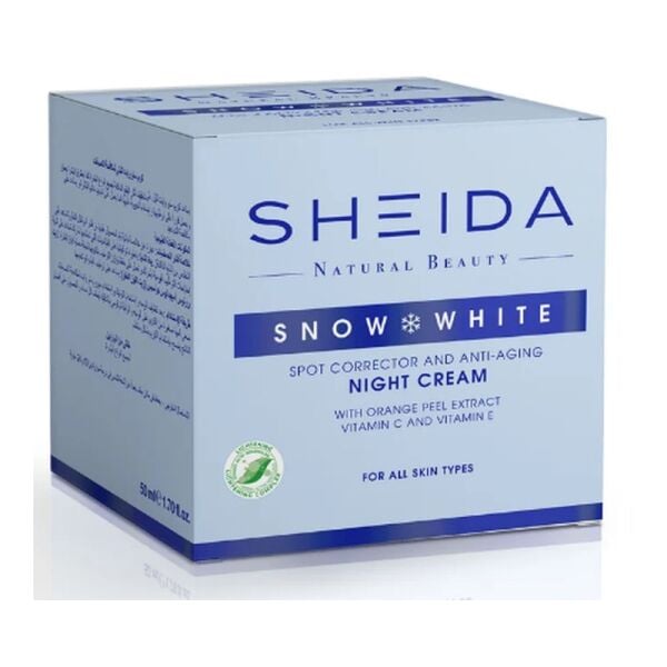 Sheida Snow White Cilt Beyazlatıcı , Aydınlatıcı Leke Karşıtı Gece Bakım Kremi 50 ml