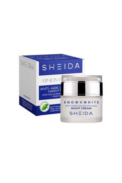 Sheida Snow White Cilt Beyazlatıcı , Aydınlatıcı Leke Karşıtı Gece Bakım Kremi 50 ml