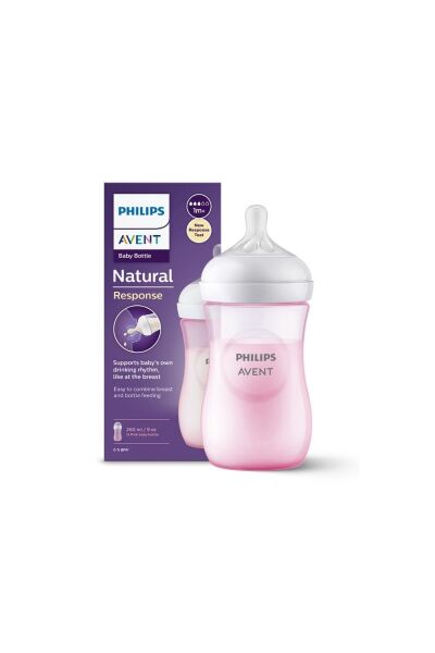 Avent Doğal Tepkili Pp Pembe Biberon 260ml 1 Ay Scy903/11 Pembe