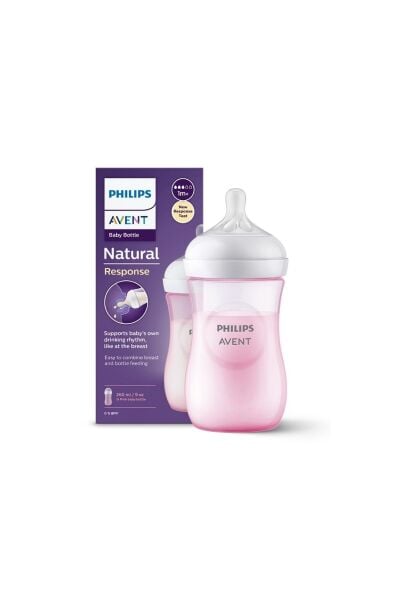Avent Doğal Tepkili Pp Pembe Biberon 260ml 1 Ay Scy903/11 Pembe