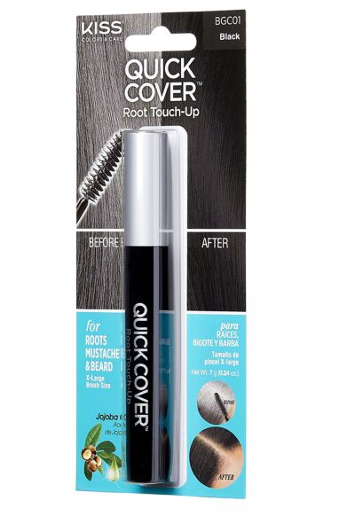 Kiss Ouick Cover Beyazlar Için Anında Kapatıcı Saç Maskarası - Siyah