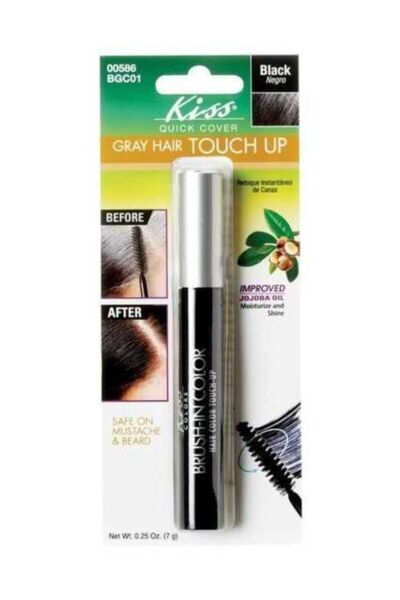 Kiss Ouick Cover Beyazlar Için Anında Kapatıcı Saç Maskarası - Siyah