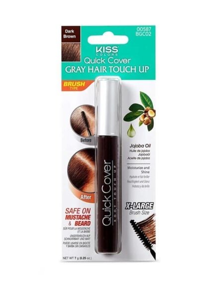 Kiss Ouick Cover Beyazlar Için Anında Kapatıcı Saç Maskarası - Kahve Rengi - 731509005875