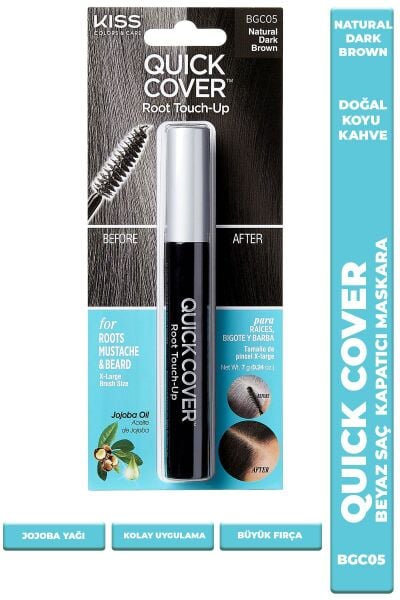 Kiss Quick Cover Beyazlar İçin Anında Kapatıcı Saç Maskarası - KOYU KAHVE -731509502619