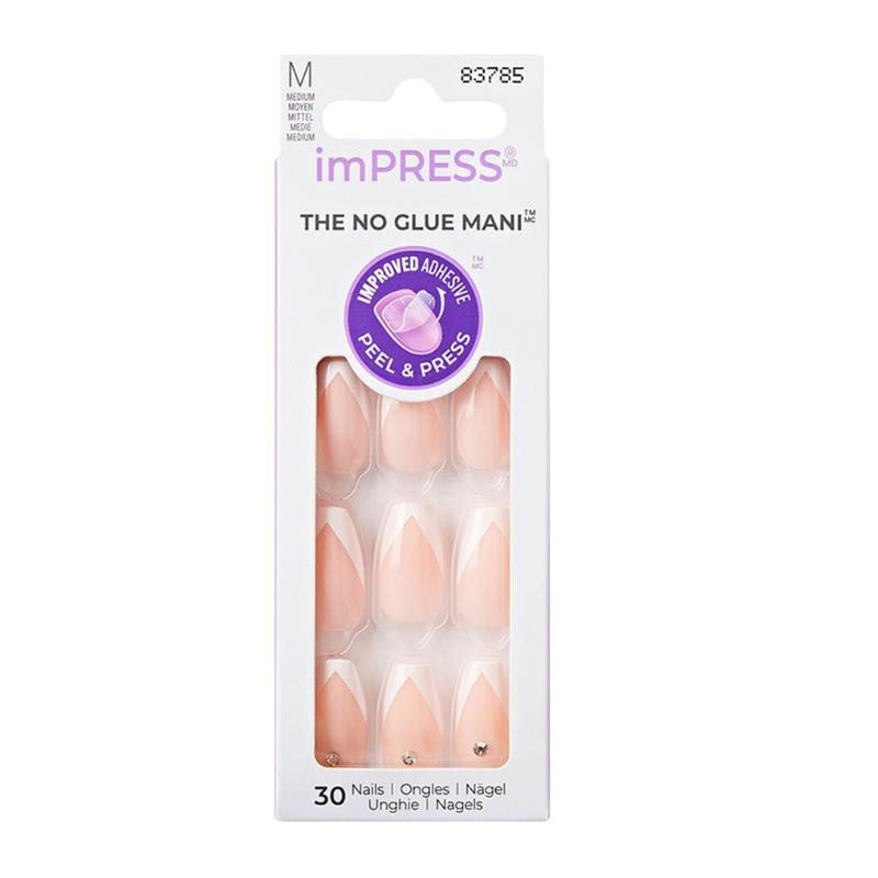 Impress Kendinden Yapışkanlı Taşlı French Takma Tırnak Kımm04