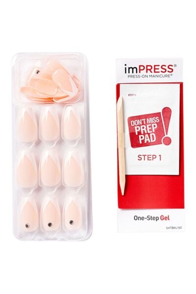 Impress Kendinden Yapışkanlı Taşlı French Takma Tırnak Kımm04