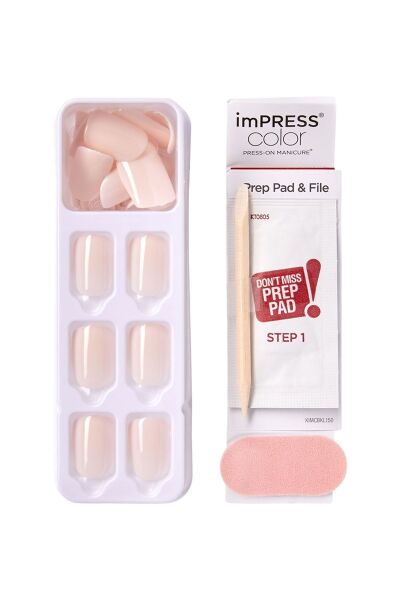Impress Color Kendinden Yapışkanlı Takma Tırnak Kısa Nude