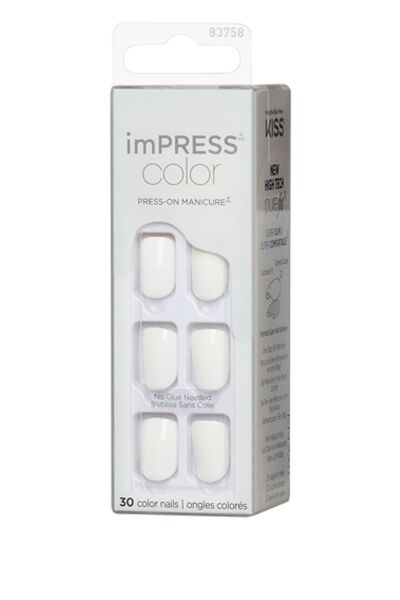 Kiss Color Kendinden Yapışkanlı Takma Tırnak Kısa Beyaz