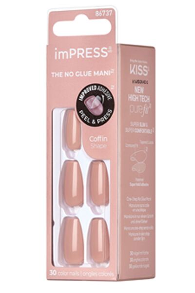 Impress Color Kendinden Yapışkanlı Takma Tırnak Uzun Nude Kiremit