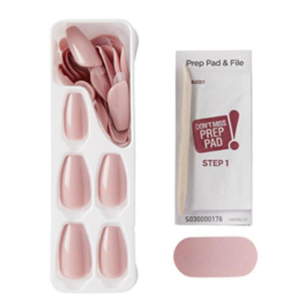 Impress Color Kendinden Yapışkanlı Takma Tırnak Uzun Nude Kiremit