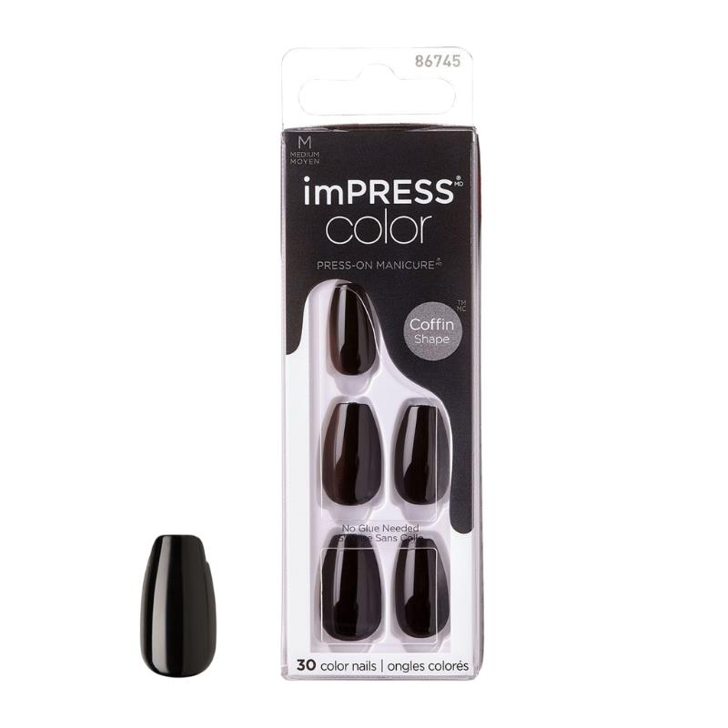 Kiss Color Kendinden Yapışkanlı Takma Tırnak Medium - All Black