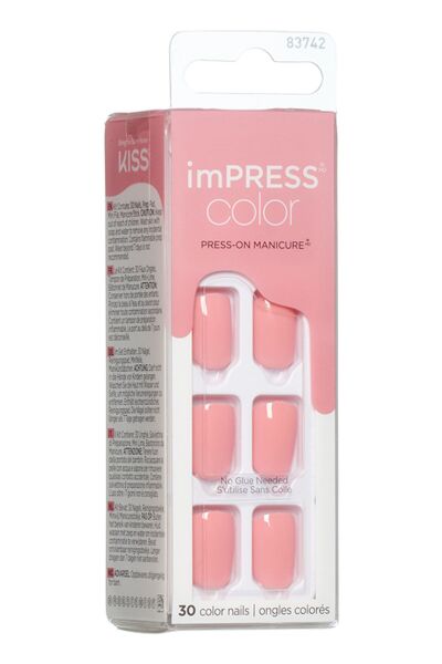 Color Kendinden Yapışkanlı Takma Tırnak Kısa Parlak Şeker Pembe