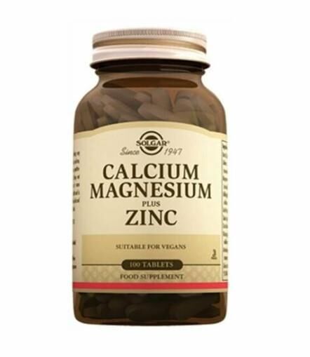Solgar Kalsiyum Magnezyum + Çinko 100 Tablet