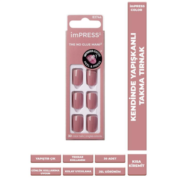 Kiss Impress Color Kendinden Yapışkanlı Takma Tırnak - Kısa- Kımc005