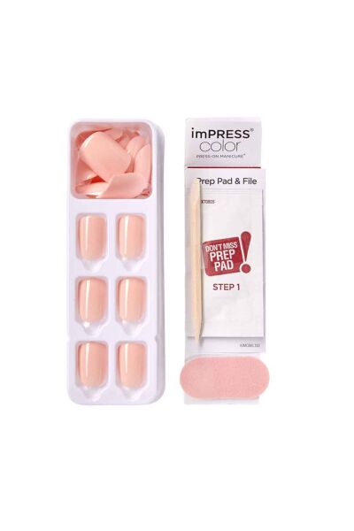Kiss Impress Color Kendinden Yapışkanlı Takma Tırnak Kısa Nude Ten
