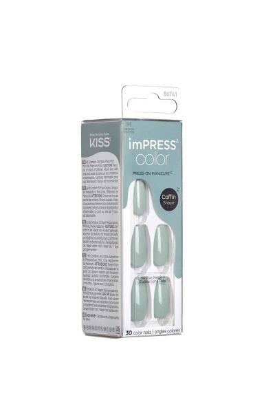 Kiss Impress Color Kendinden Yapışkanlı Takma Tırnak Medium - Going Green - 1 Adet