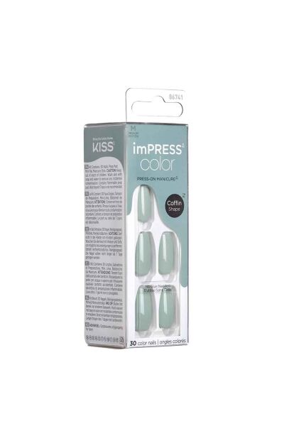 Kiss Impress Color Kendinden Yapışkanlı Takma Tırnak Medium - Going Green - 1 Adet