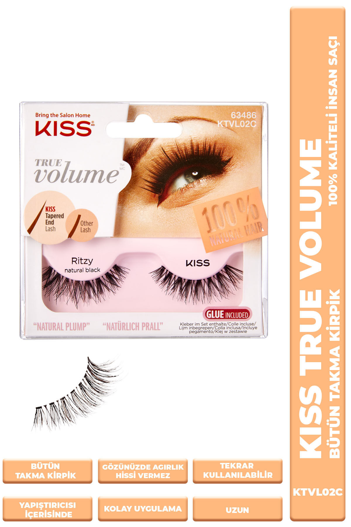 Kiss Bütün Takma Kirpik %100 Insan Saçı