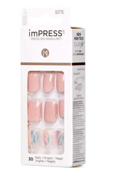 Impress Kendinden Yapışkanlı Takma Tırnak Kısa Nude Taşlı