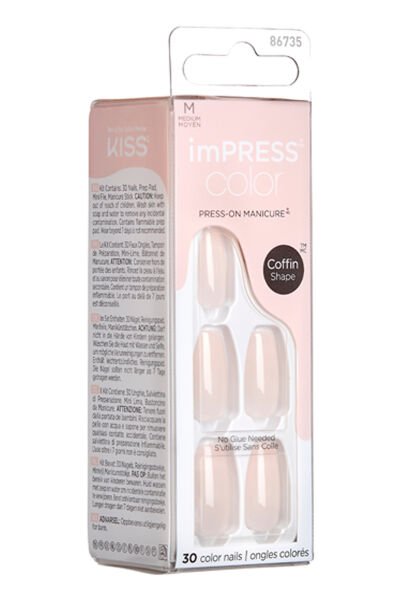 Impress Color Kendinden Yapışkanlı Takma Tırnak Uzun Nude