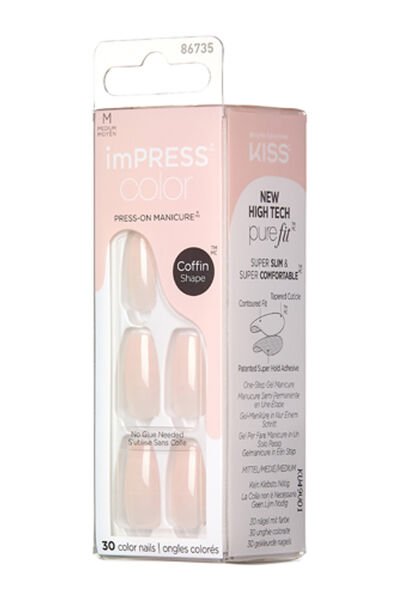 Impress Color Kendinden Yapışkanlı Takma Tırnak Uzun Nude