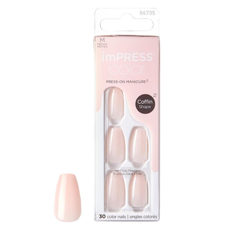 Impress Color Kendinden Yapışkanlı Takma Tırnak Uzun Nude