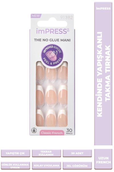 Impress Kendinden Yapışkanlı Takma Tırnak Uzun French