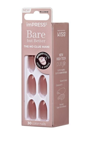 Impress Kendinden Yapışkanlı Takma Tırnak Oval Uzun Nude Ombre