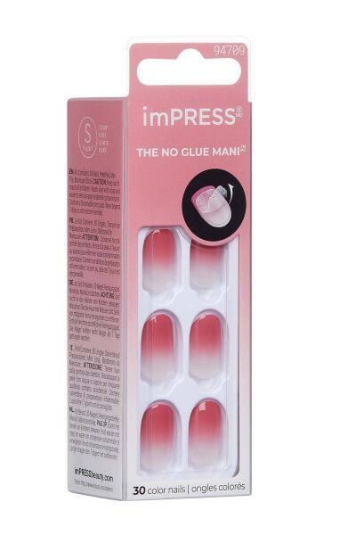 Impress Kendinden Yapışkanlı Takma Tırnak Kısa Ombre Pembe
