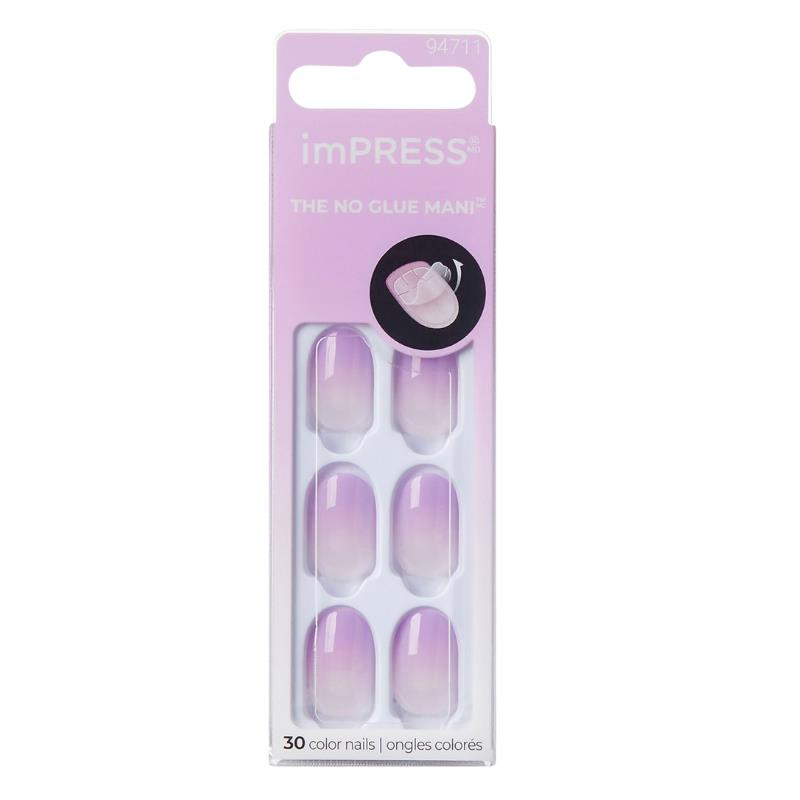 Impress Kendinden Yapışkanlı Takma Tırnak Kısa Ombre Mor
