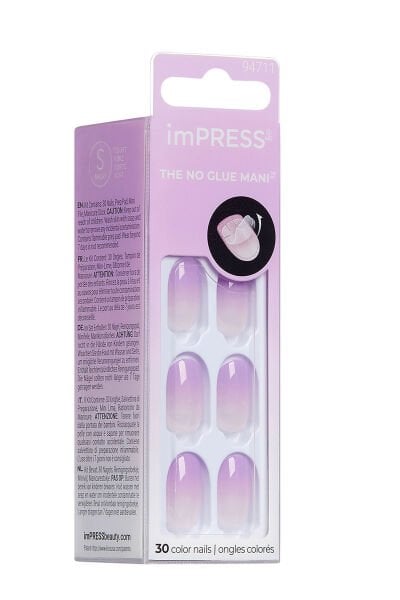 Impress Kendinden Yapışkanlı Takma Tırnak Kısa Ombre Mor