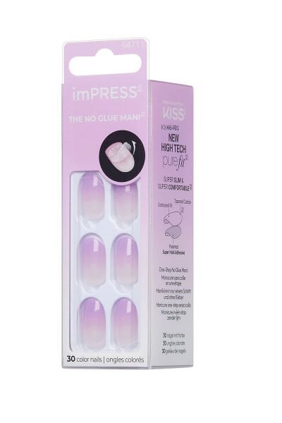 Impress Kendinden Yapışkanlı Takma Tırnak Kısa Ombre Mor