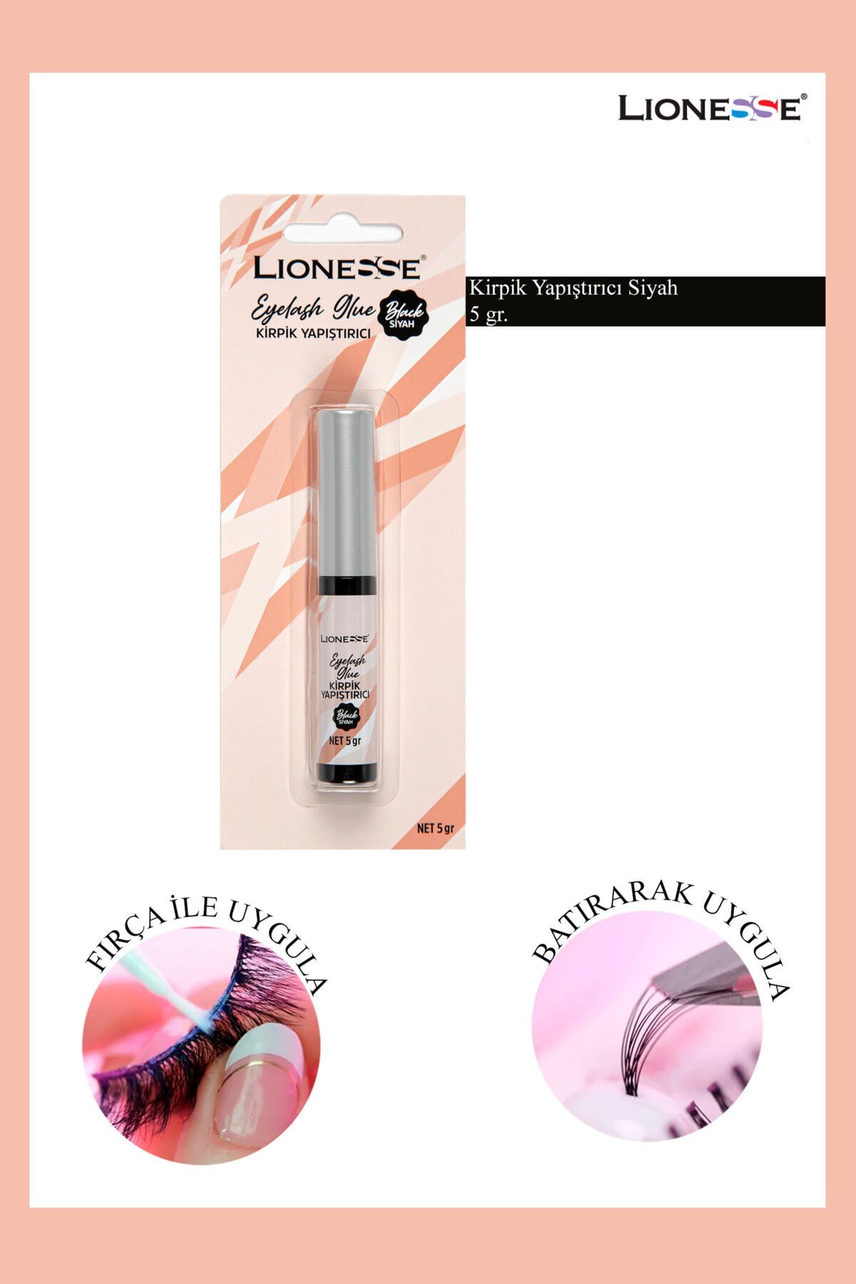 Lionesse Takma Kirpik Yapıştırıcı 5 Gr. - Siyah , Doğal Görünüm , Hızlı Kuruma