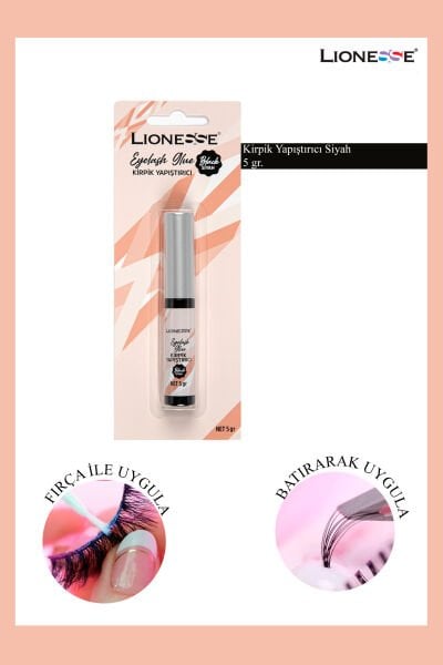 Lionesse Takma Kirpik Yapıştırıcı 5 Gr. - Siyah , Doğal Görünüm , Hızlı Kuruma