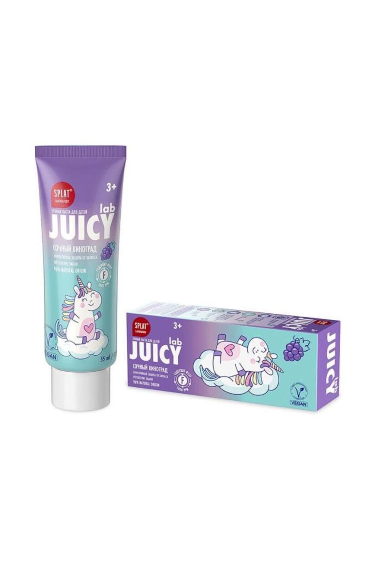 Splat Juıcy Lab +3 Yaş Üzümlü Çocuk Diş Macunu Renkli Simli Çürük Önleyici Doğal Macun