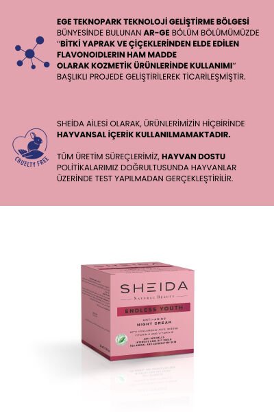 Sheida Endless Youth Yaşlanma Ve Kırışıklık Karşıtı Yüz Ve Dekolte Kremi 50ml - Gece Kremi