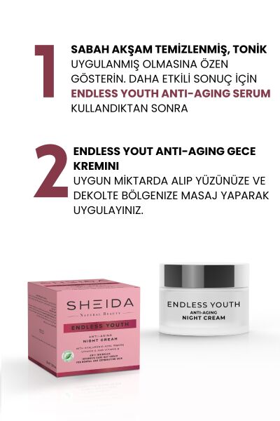 Sheida Endless Youth Yaşlanma Ve Kırışıklık Karşıtı Yüz Ve Dekolte Kremi 50ml - Gece Kremi