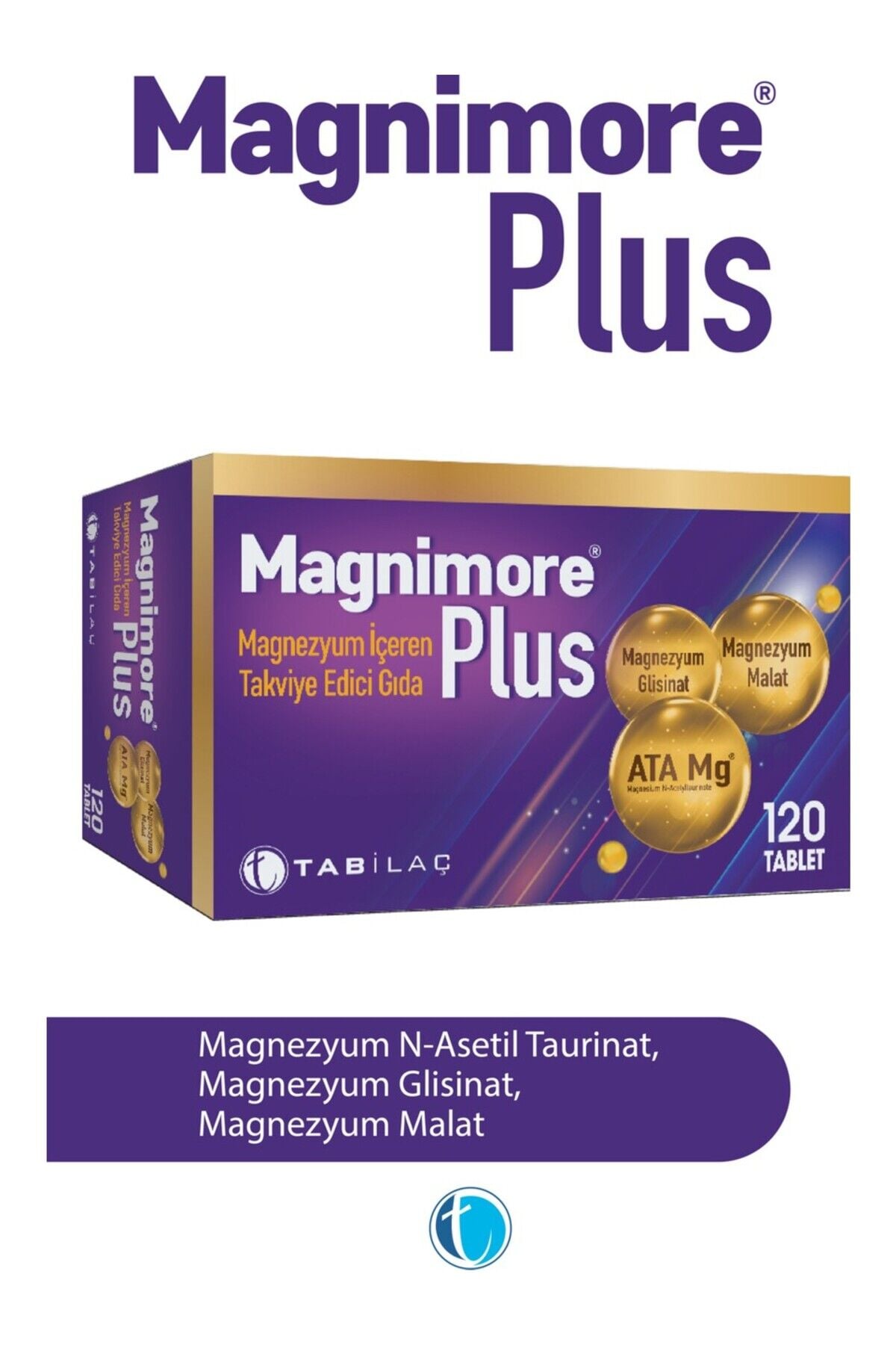 Magnimore Plus Magnezyum 120 Tablet N-Asetil Taurinat Bisglisinat Malat
