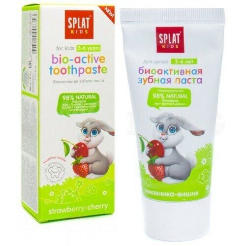 Splat Kids Natural Kiraz ve Çilek Aromalı 2-6 Yaş 50 ml Florürsüz Çocuk Diş Macunu