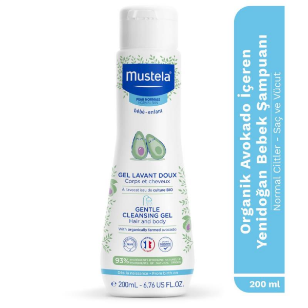 Mustela Gentle Cleansing Dermo Cleansing Yenidoğan Saç & Vücut Bebek Şampuanı 200 ml