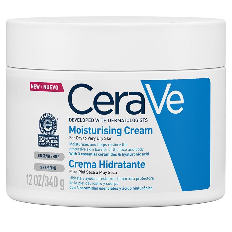 CeraVe Kuru Ciltler için Seramid & Hyalüronik Asit İçeren Nemlendirici Yüz ve Vücut Kremi 340gr
