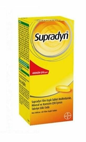 Supradyn 60 Tablet Koenzim Q10, Multivitamin Ve Mineral Içeren Takviye Edici Gıda